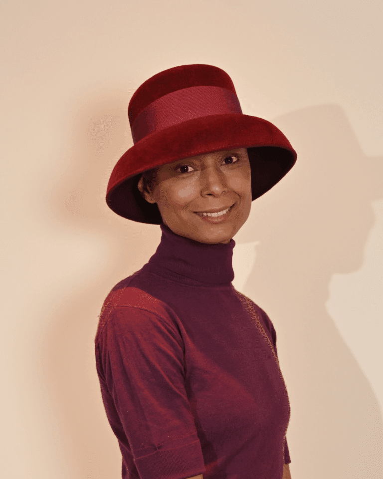 Velvet felt cloche hat